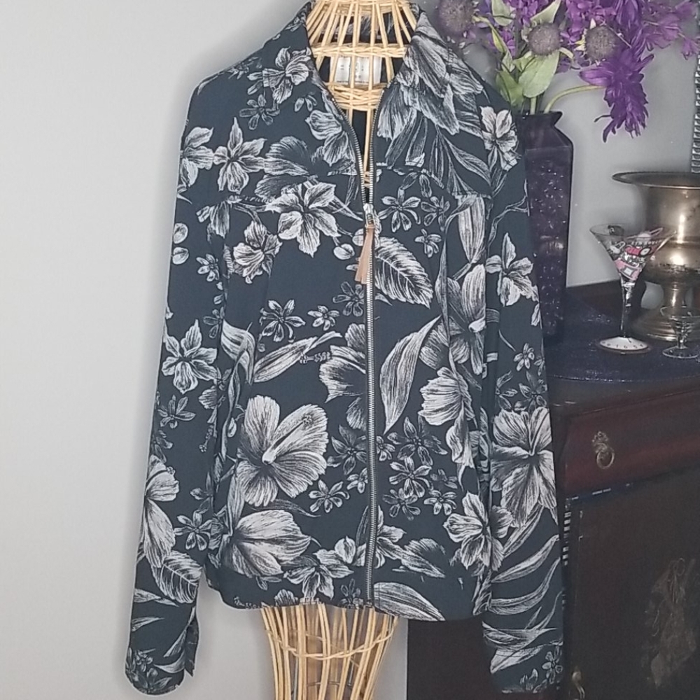 Urban Outfitters Medium Floral Harrington Zipper Jacket - Picture 1 of 11